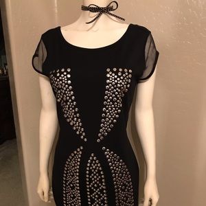 Bebe black and silver studded dress